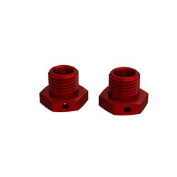 Aluminum Wheel Hex 17mm 14.6mm Thick Red (2)