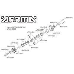 Active F/R Diff Set GP4 5mm 10k