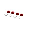 Aluminum Front Hub Nut Red (4) inc O-Rings