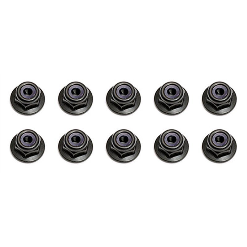 Locknuts M3 flanged black