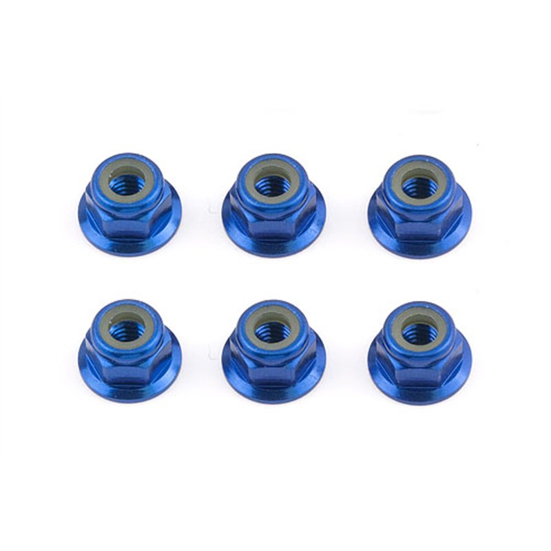 FT Locknuts M4 blue aluminum flanged