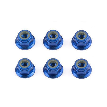 FT Locknuts M4 blue aluminum flanged