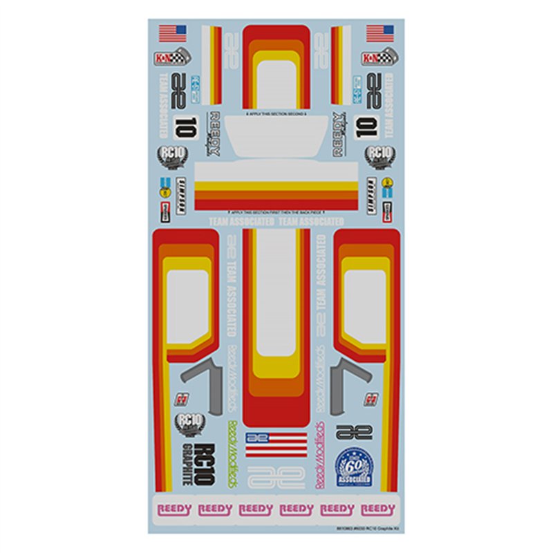 RC10 Graphite Kit Decal Sheet
