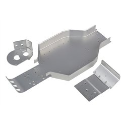 RC10CC Chassis, Nose Plate, Motor Mount, silver