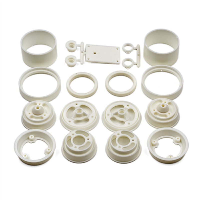 RC10 Wheels, front and rear, white