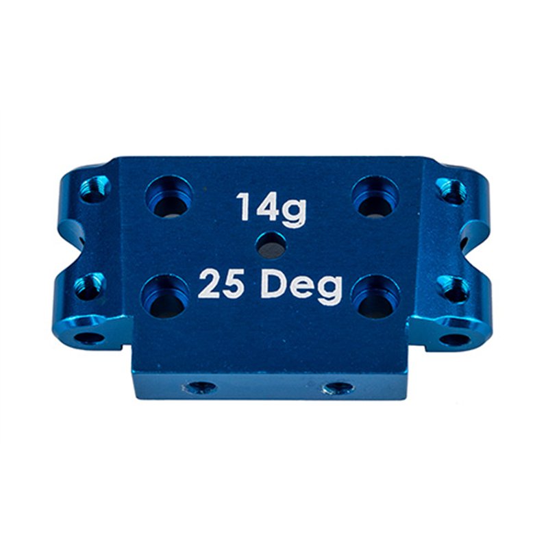 DR10 FT Aluminum Front Bulkhead 25 deg blue