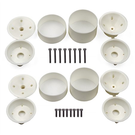 RC10T Wide Rear and Narrow Front Wheels (3-piece) white