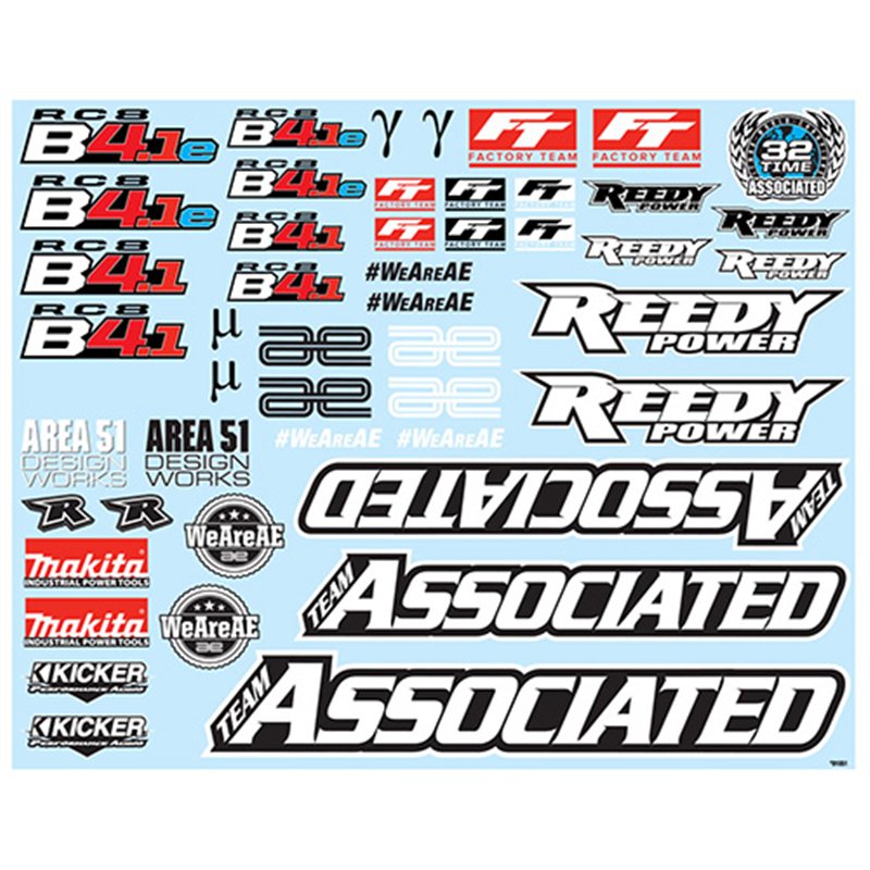 RC8B4.1/RC8B4.1e Decal Sheet