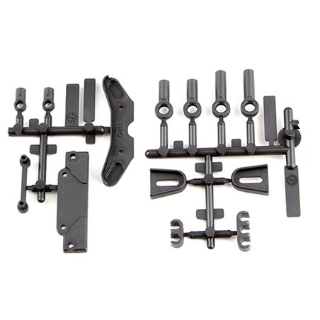 RC10B6.3 Servo Mount Brace Tower Covers Wire Clips Rod Ends