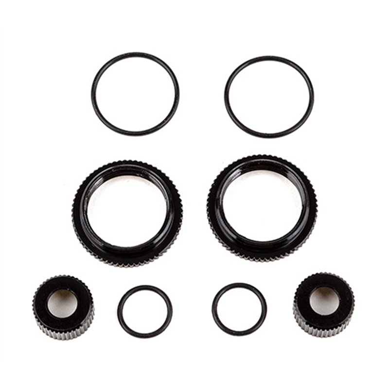 13mm Shock Collar and Seal Retainer Set black aluminum