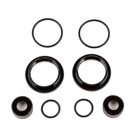 13mm Shock Collar and Seal Retainer Set black aluminum