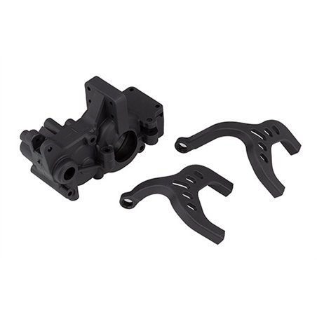 RC10B6.1 FT Laydown Gearbox and Chassis Braces carbon