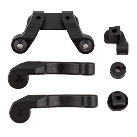 RC10B6.4 Front Wing Mount Fan Mounts and Battery Brace Shim Set