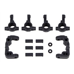 RC10B6.4 -1mm Scrub Caster and Steering Blocks carbon