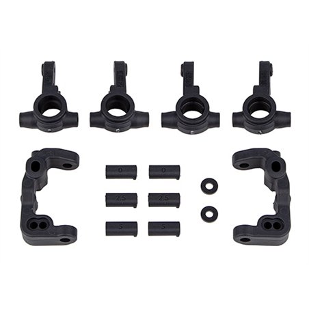 RC10B6.4 -1mm Scrub Caster and Steering Blocks carbon