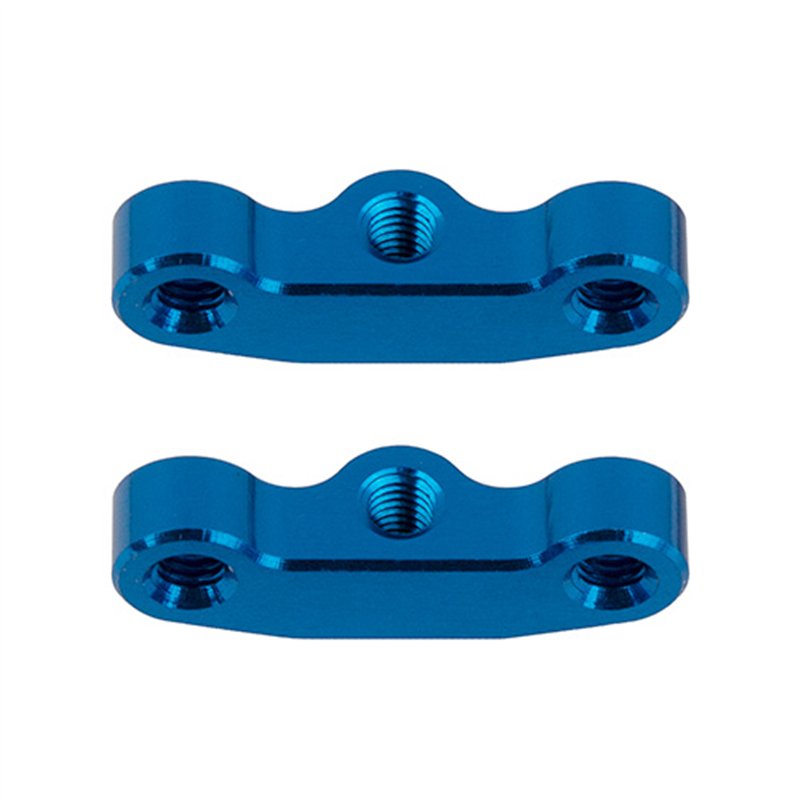 RC10B7 Hub Link Mounts, +1mm, blue aluminum
