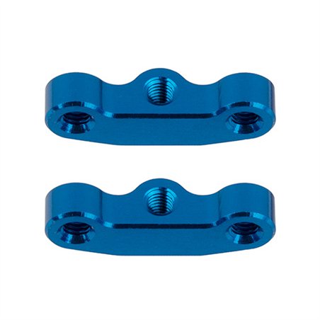 RC10B7 Hub Link Mounts, +1mm, blue aluminum