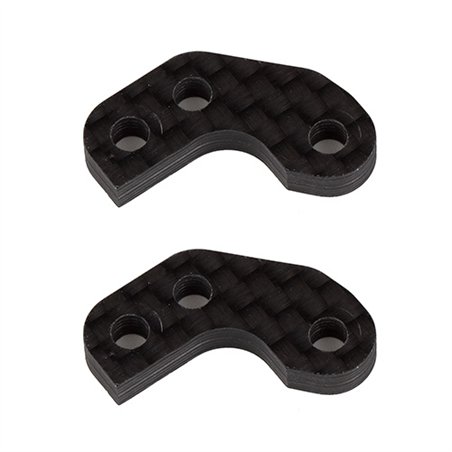 RC10B7 FT Caster Block Link Mount Set, -1mm, carbon fiber