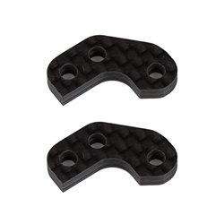 RC10B7 FT Caster Block Link Mount Set, -2mm, carbon fiber