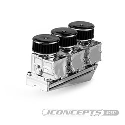 JConcepts engine accessory set - mock carburetor, injection, air filter assemblies w/ chrome finish