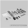 JConcepts engine accessory set - mock carburetor, injection, air filter assemblies w/ chrome finish