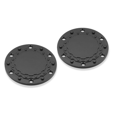 Tribute wheel, planetary cap - aluminum, black anodized - 2pc. (Fits - 3377 wheel)