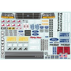 1993 Ford F-250 monster truck body w/ racerback and visor - (7" width & 13" wheelbase)