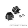 Tribute wheel, aluminum 12mm hex wheel adaptor, black anodized - 18mm offset - 2pc.