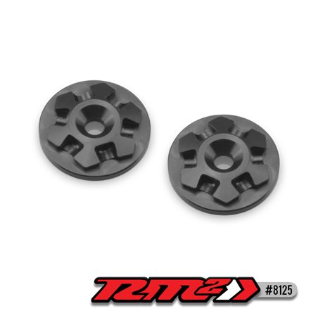 JConcepts - RM2 clover large flange 1/8th wing buttons - black - 2pc.