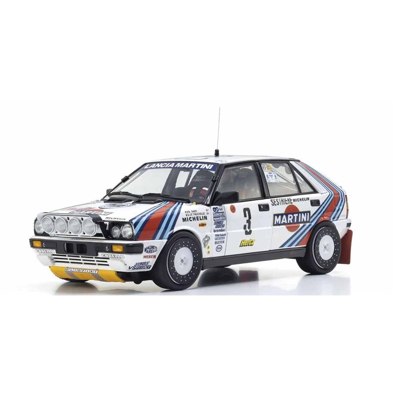 Kyosho 1:18 Lancia Delta HF 4WD Rally Monte Carlo 1988 Martini Nr.3