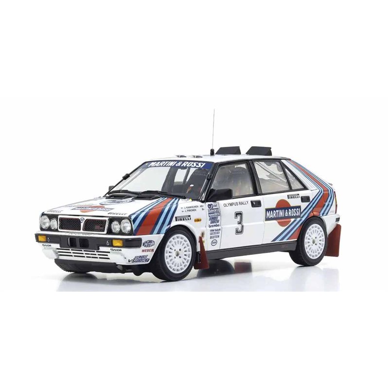 Kyosho 1:18 Lancia Delta HF 4WD Olympus Rally 1987 Martini Rossi Nr.3