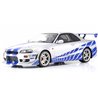 Kyosho 1:12 Resin Nissan GT-R 2001 Fast & Furious Silver/Blue Stripes