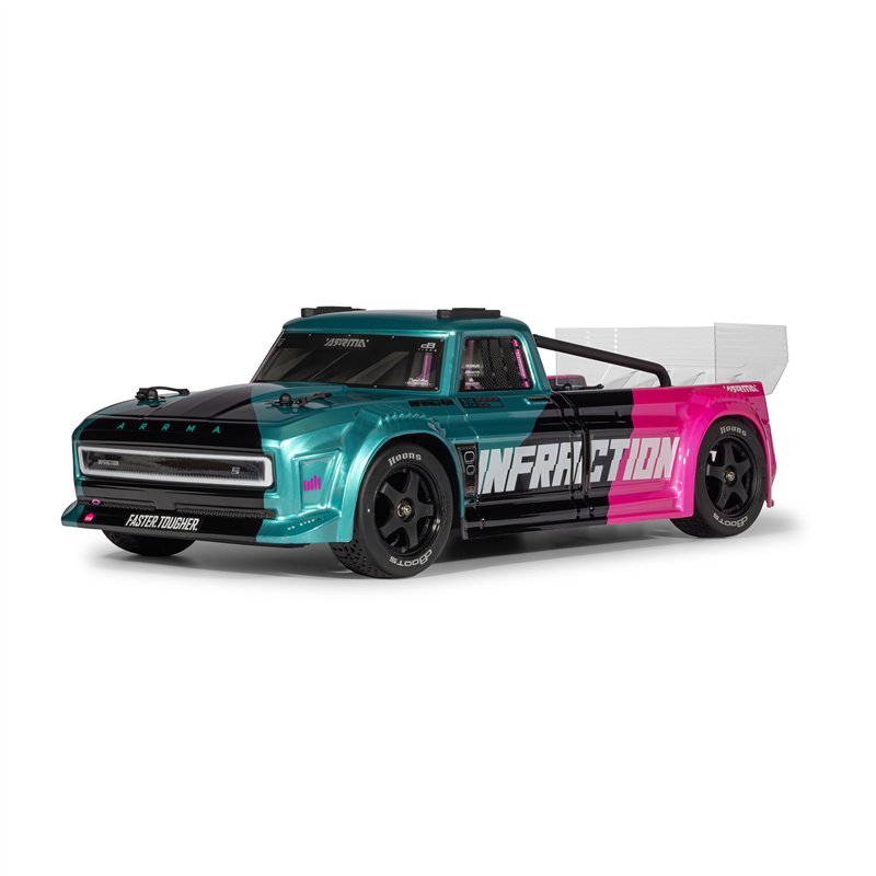 1/8 INFRACTION 223S DSC 4X4 RTR Brushless All-Road Street Bash Truck Teal/Pink