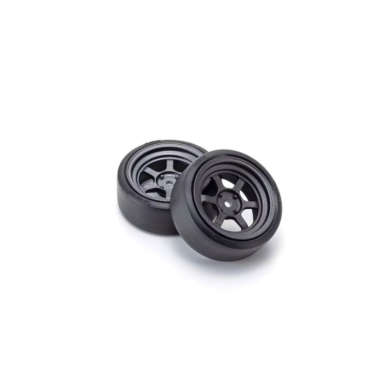 Kyosho Fazer FZD2 1:10 Pre-Glued D-Tyres RAYS TE37V Wheel (2)