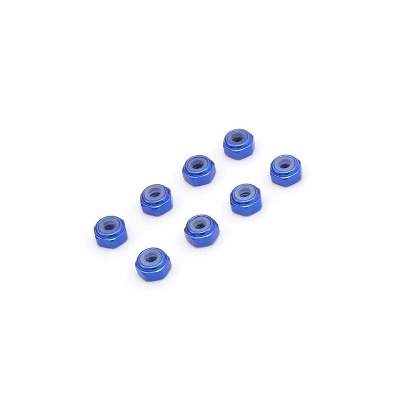 Kyosho Mini-Z M2 Nyloc Alu Wheel Nut (8) Blue