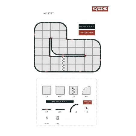 Kyosho Mini-Z Carpet Track 50 Basic Set (40pcs - 50x50)