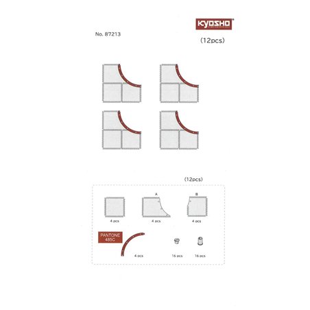 Kyosho Mini-Z Carpet Track 50 Large Corner (12pcs)