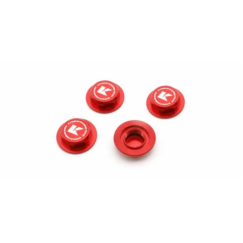 Kyosho 1:8 Inferno Serrated Closed Wheel Nuts (4) Red