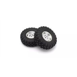 Kyosho KC10 Dish Chrome Complete Wheels (2)