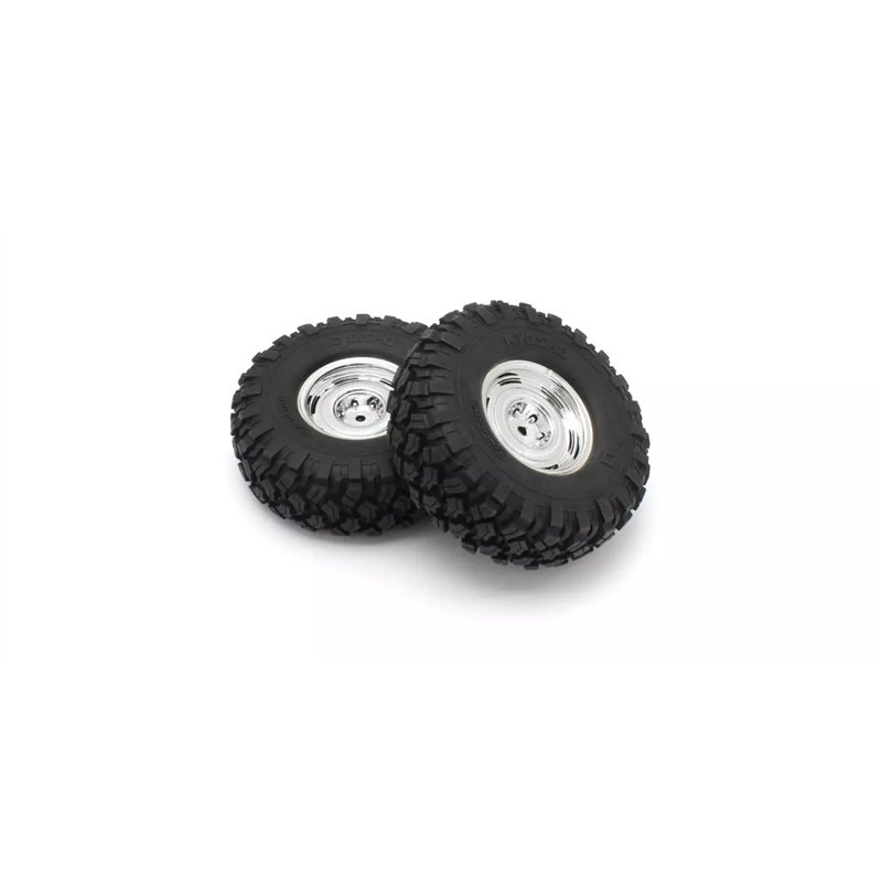 Kyosho KC10 Dish Chrome Complete Wheels (2)