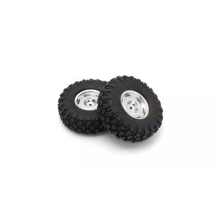 Kyosho KC10 Dish Chrome Complete Wheels (2)