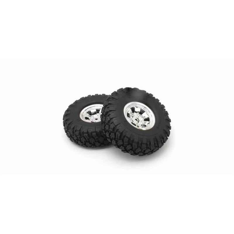 Kyosho KC10 Spoke Chrome Complete Wheels (2)