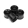 Ft01 Wheel Set (Black/Front 2Pcs/Rear 2Pcs)