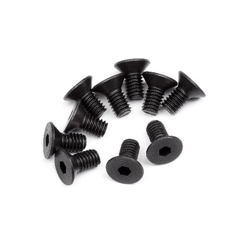 Flat Head Screw M4X8Mm (Hex Socket/10Pcs)