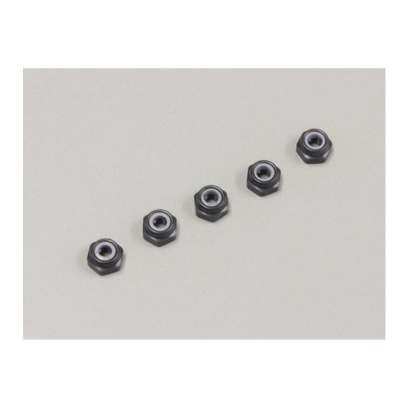 ALUMINIUM NYLON LOCK NUTS M2.6 x3.0 (5) GUN METAL