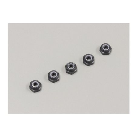 ALUMINIUM NYLON LOCK NUTS M2.6 x3.0 (5) GUN METAL