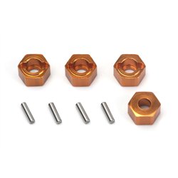 Aluminium 7mm Hex Hub Set (Orange/4pcs)