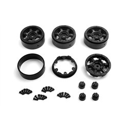 CC-6 Beadlock Wheel 1.3in (Black/4pcs)