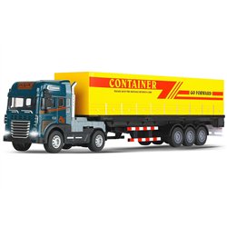 Die-cast truck with cargo trailer, light & sound