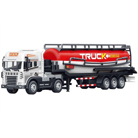 Die-cast truck with tank trailer, light & sound